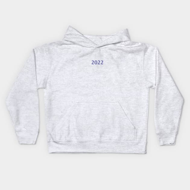 2022 Color of the Year Typography Very Peri Periwinkle Blue Kids Hoodie by ellenhenryart